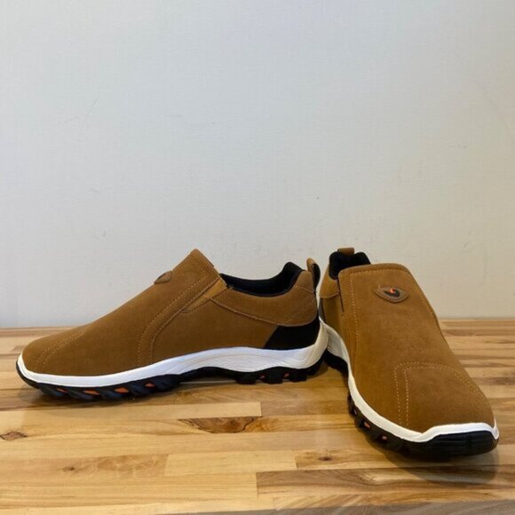 Zuodi Sport Mens Lightweight Slip-On Sneakers Brown Black Synthetic Durable 44 - Picture 6 of 13